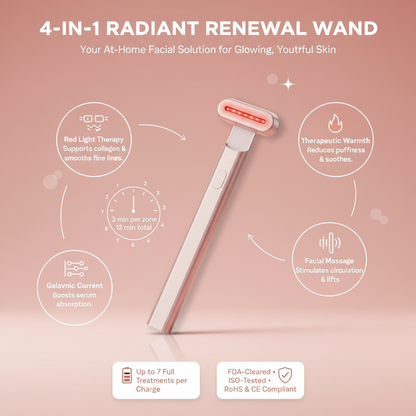 4-in-1 Radiant Renewal Skincare Wand with Red Light Therapy